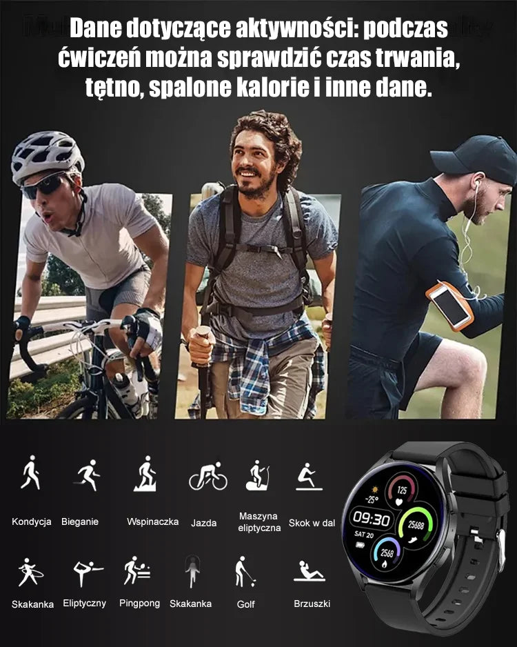D18 Sportski sat s praćenjem otkucaja srca i krvnog tlaka
