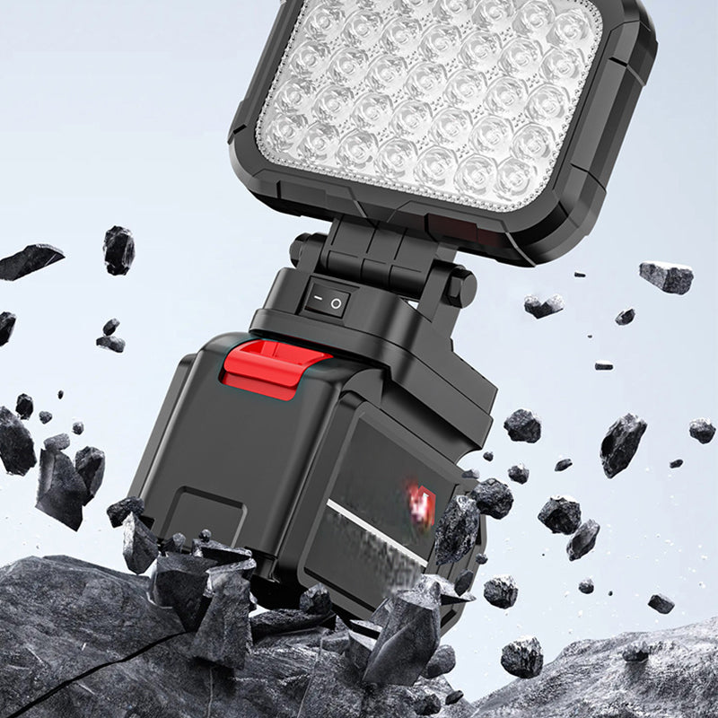 💡LED radno svjetlo koje se može rotirati za 180° - s funkcijom dvostrukog USB punjača🔋 - izdržljivo i bežično - univerzalna kompatibilnost s baterijama - za garažu, gradilište i kampiranje